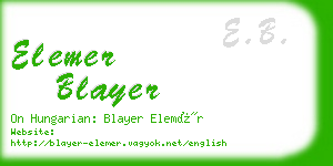 elemer blayer business card
